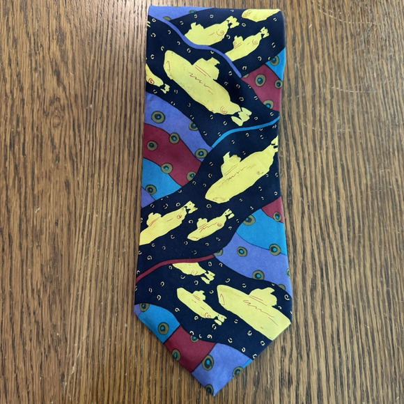 The Beatles Yellow Submarine Tie Necktie Collectible VTG '91 Silk Abstract Art - Picture 1 of 11